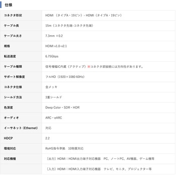 HDMI ケーブル ロングタイプ Vodaview