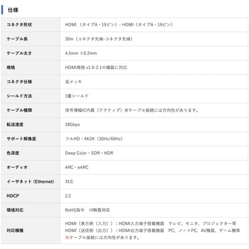 光ファイバー極細 HDMIケーブル Vodaview