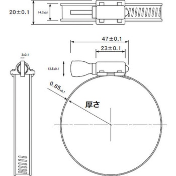 ホースクランプ 14．2mm手締めタイプ(オールステンレス・SUS304) TRUSCO