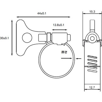 自在手締めホースバンド 12．7mmタイプ(オールステンレス・SUS304) - TRUSCO