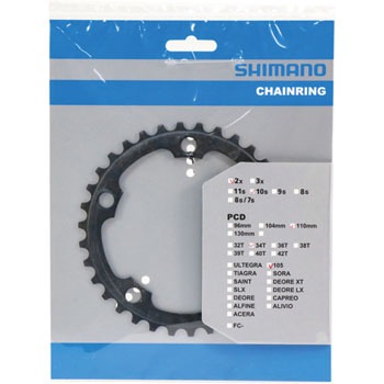 FC-5750 コンパクト/10スピード チェーンリング 34T (ブラック) SHIMANO(シマノ)