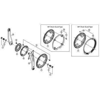 FC-T521 トリプル/10スピード チェーンリング 48T (AL / 48-36-26T 用) SHIMANO(シマノ)