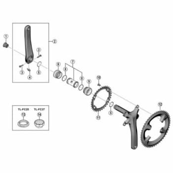 シマノ SHIMANO リペアパーツ 引掛け歯付チェーンリング 52T-MB 52-36T用 ブラック FC-5800 Y1PH98110