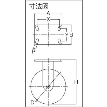 超重荷重用キャスター 固定 TRUSCO