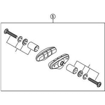 SHIMANO(シマノ) R50T2 ブレーキシューセット(左右ペア) シューホルダー固定ボルト(L)u0026Rワッシャー(