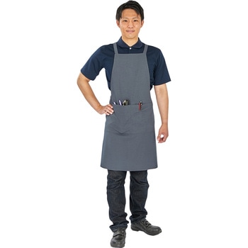 難燃ストレッチ 胸当てエプロン - TRUSCO