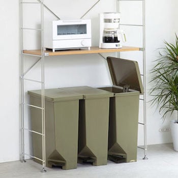 棚下・カウンターにも置けるペダルペール - トンボ(新輝合成)