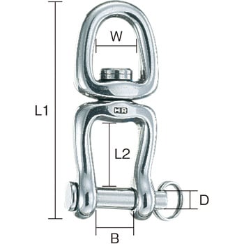 2464 シングルスイベルシャックル(ステンレス製) 1個 Wichard 【通販