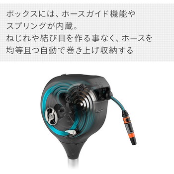 スパイク式ホースボックスM 20mホース付き(自動巻き上げタイプ) 18616-20 GARDENA(ガルデナ)