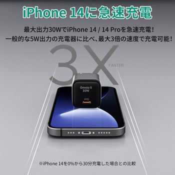 USB充電器 Omnia II 30W PD対応 折りたたみ式 [USB-C 1ポート] AUKEY(オーキー)