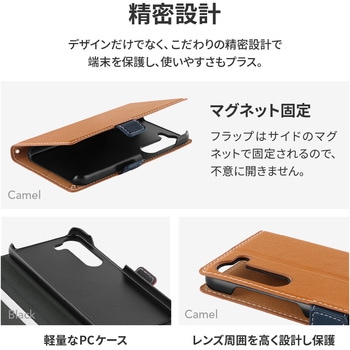 Galaxy S23 薄型・軽量PUレザー手帳ケース 「Twoal W」 ブラック 手帳型 マグネット仕様 スタンド機能 - LEPLUS NEXT