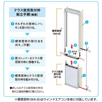 WT-8 コロナウインドエアコン専用 テラス窓用取付延長窓枠 1個 コロナ ...