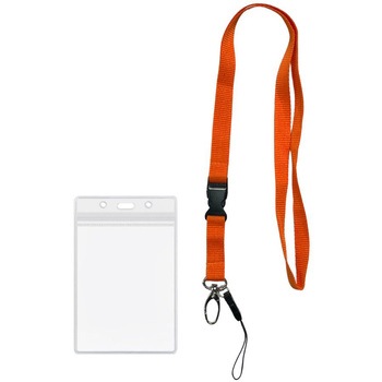 TR-STP025-OR 平紐ネックストラップ 名刺・IDカード用ケース ストラップパーツ付き トライメイト 25186080