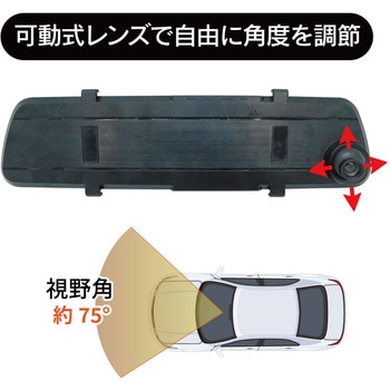 薄型ミラー型 1カメラ 720Pハイビジョン ドライブレコーダー ブロードウォッチ