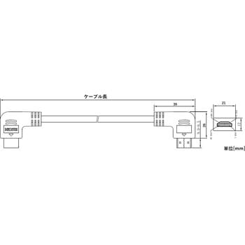HDMIケーブルL字 (10.2Gbps) GOPPA