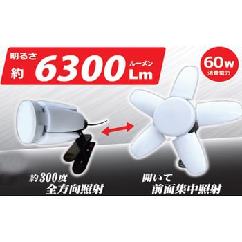 LEDクリップランプ 60W ルナ6300ルーメン 矢田電気 クリップ式投光器