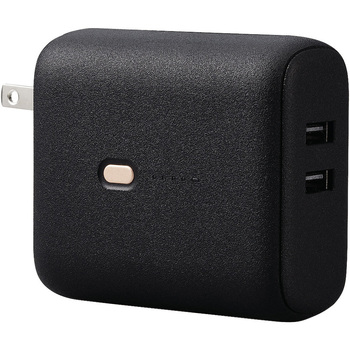 モバイルバッテリー コンセント一体型 5000mAh 12W 出力(USB A×2) 2台同時充電可 エレコム