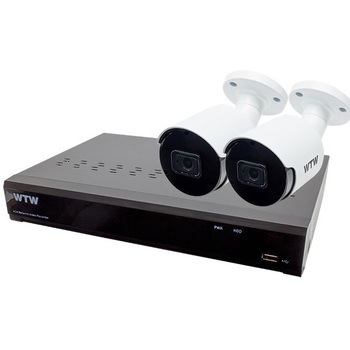 最高級 4K 800万画素POE 4ch 防犯カメラ用NVR 2TB搭載 と 屋外対応赤外線監視カメラ セット 塚本無線
