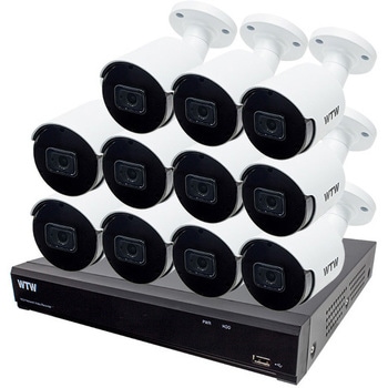 最高級 4K 800万画素POE 16ch 防犯カメラ用NVR 2TB搭載 と 屋外対応赤外線監視カメラ セット 塚本無線