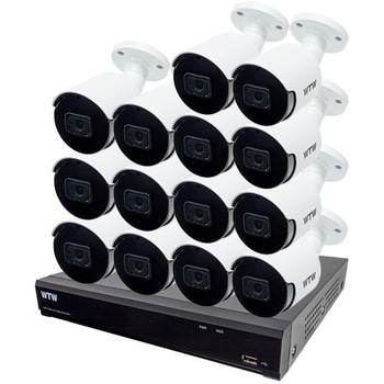 最高級 4K 800万画素POE 16ch 防犯カメラ用NVR 2TB搭載 と 屋外対応赤外線監視カメラ セット 塚本無線