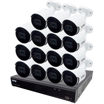 最高級 4K 800万画素POE 16ch 防犯カメラ用NVR 2TB搭載 と 屋外対応赤外線監視カメラ セット 塚本無線