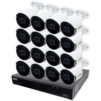 最高級 4K 800万画素POE 16ch 防犯カメラ用NVR 2TB搭載 と 屋外対応赤外線監視カメラ セット 塚本無線