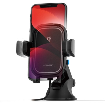 ワイヤレス充電器 QI自動開閉ホルダー 手帳対応 キャパシタ付 15W 吸盤取り付け カシムラ