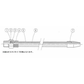 フレキシブル注油管 丸口型ノズル×メスネジ 中央フレキ製作所
