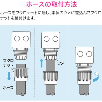 万能口金とホーセンドのセット ワンタッチ接続 (蛇口にホース取付け ジョイント ニップル ビス止め式 ブラウン) GAONA(ガオナ)