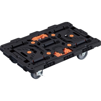連結式樹脂製平台車 ビートル 700X450 自在3輪 内2輪ストッパー付 とめたろう付 TRUSCO
