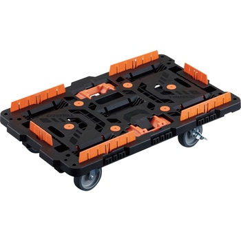 連結式樹脂製平台車 ビートル 700X450 自在5輪 内2輪ストッパー付 柵 とめたろう付 TRUSCO