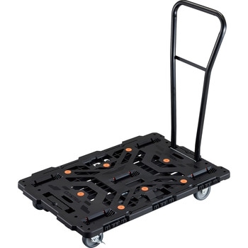連結式樹脂製平台車 ビートル 900X600 自在3輪 内2輪ストッパー付 脱着式ハンドル付 TRUSCO