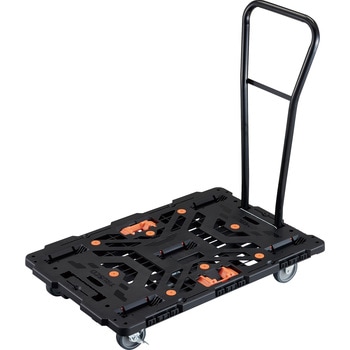 連結式樹脂製平台車 ビートル 900X600 自在3輪 内2輪ストッパー付 脱着式ハンドル付 とめたろう付 TRUSCO