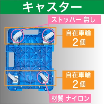 連結式ルートバン 515X385 ナイロン車輪 4輪自在 TRUSCO