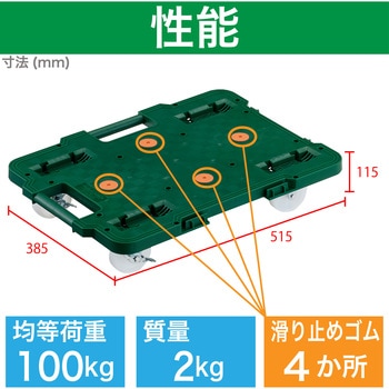 連結式ルートバン 515X385 ナイロン車輪 ストッパー付 TRUSCO