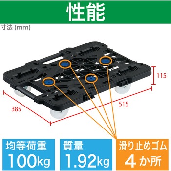 連結式ルートバン メッシュタイプ 515X385 ナイロン車輪 オール自在 TRUSCO