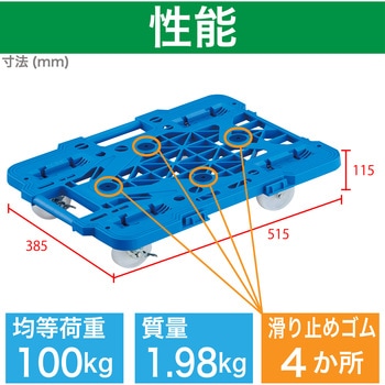 連結式ルートバン メッシュタイプ 515X385 ナイロン車輪 4輪自在 ストッパー付 TRUSCO