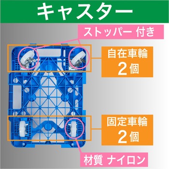連結式ルートバン メッシュタイプ 515X385 ナイロン車輪 自在側ストッパー付 TRUSCO