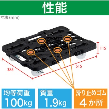 連結式ルートバン メッシュタイプ 515X385 ナイロン車輪 自在側ストッパー付 TRUSCO