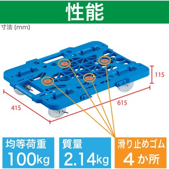 連結式ルートバン メッシュタイプ 615X415 ナイロン車輪 自在側ストッパー付 TRUSCO