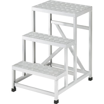 アルミ製溶接一体構造型作業台 三段縞板タイプ(完成品) TRUSCO