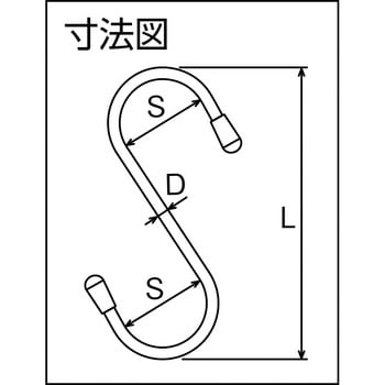 TTSH100BK スチールSフック 100mm 黒 1個 TRUSCO 【通販モノタロウ】