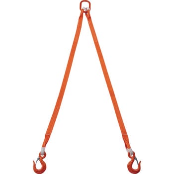 フック付きベルトスリング 2本吊り TRUSCO 金具付き繊維スリング