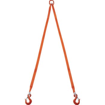 フック付きベルトスリング 2本吊り TRUSCO 金具付き繊維スリング