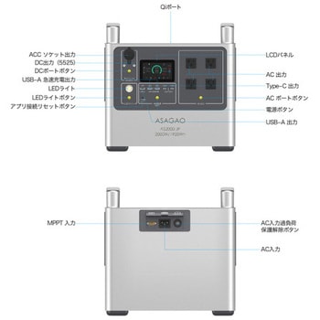 リン酸鉄ポータブル電源 AS2000-JP ASAGAO