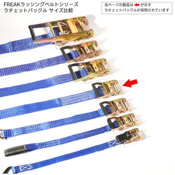 ラッシングベルト レール&Jフックタイプ 50mm幅1000kg FREAK(フリーク)
