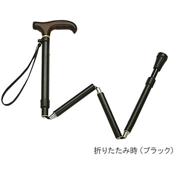緩衝機能付4つ折伸縮ステッキ ささえウォーク ひまわり