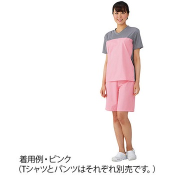 入浴介護Tシャツ 男女兼用 フットマーク