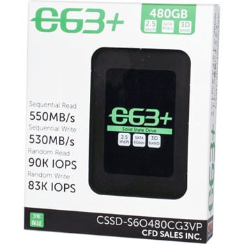 外付けハードディスク・ドライブ CFD CSSD-S6O480CG3VP CSSD-S6O480CG3VP CFD S6OCG3VP シリーズ SATA接続 SSD 1台 CFD