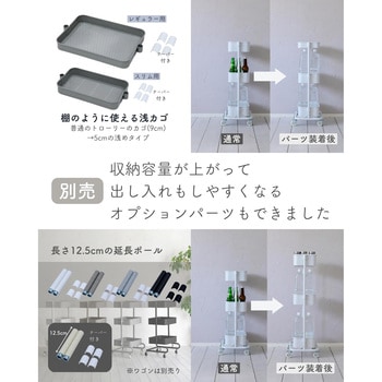 おしゃれ収納ワゴン バスケットトローリー キャスター付き YAMAZEN(山善)